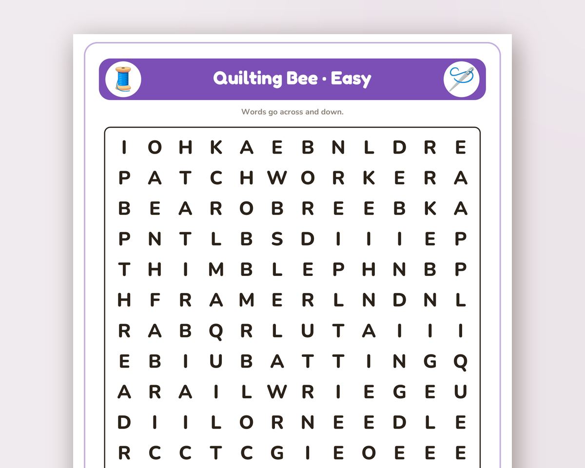 Hobbies & Crafts Word Search Book: 52 Printable Puzzles (Quilting, Knitting, Woodworking, Books & Music) printable preview 2